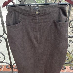 Chanel chocolate brown skirt